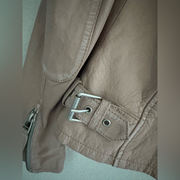 NWT Mauritius Leather hooded Jacket Blush removable hood M Lamb leather - Picture 14 of 16